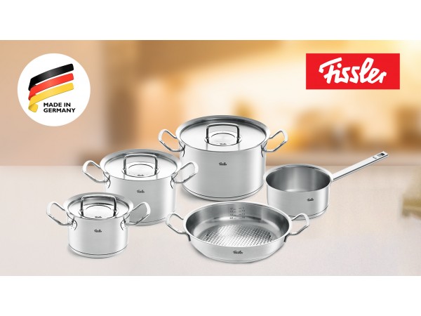 Bộ nồi Fissler Original Profi 5 món nắp kính có quánh - Made in Germany